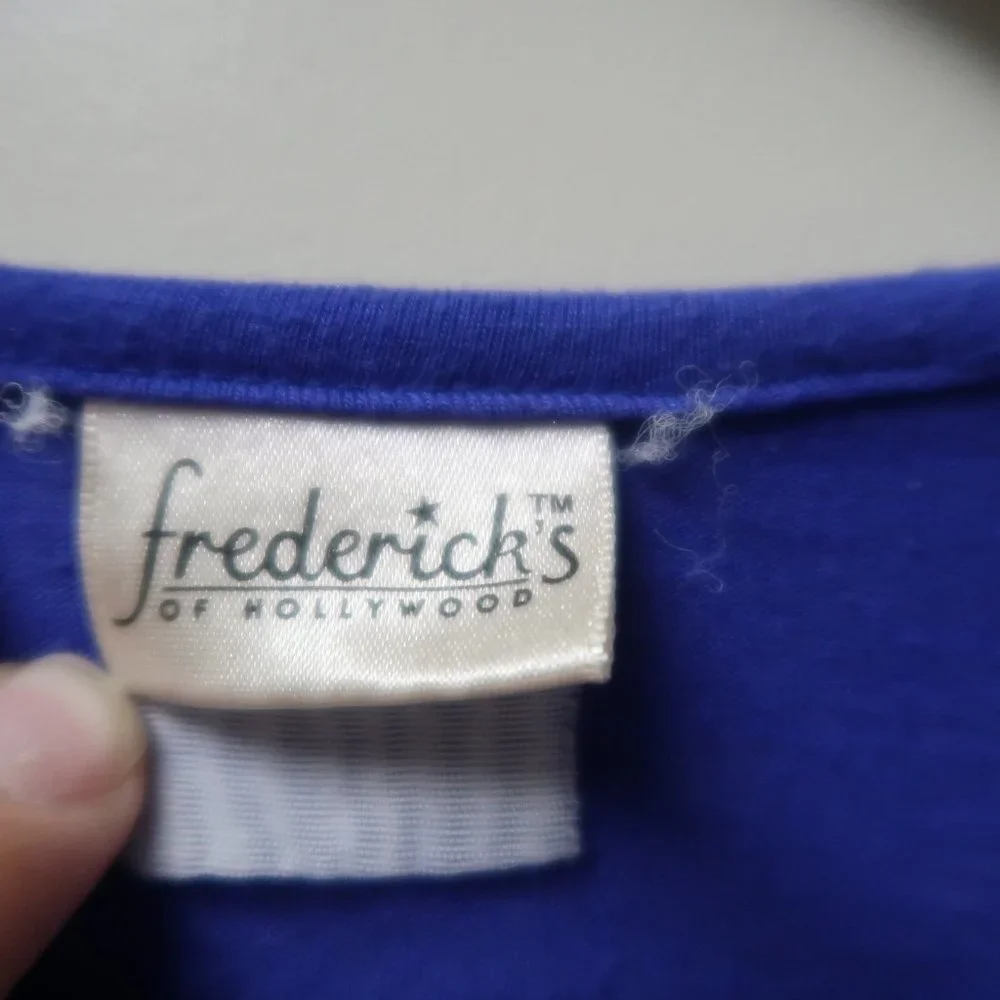 Frederick's of Hollywood dress women's small blue sexy v beck long sleeved - Picture 2 of 4